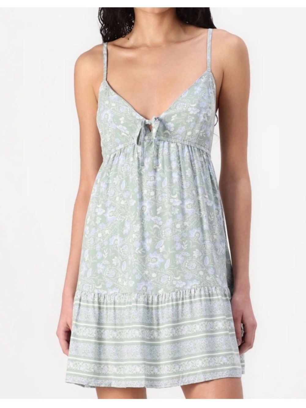 Hollister Green Floral Mini Dress